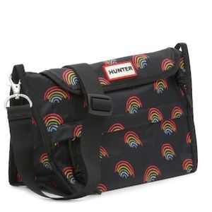 Hunter Black Crossbody Bag with Rainbow Print